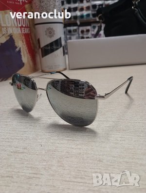 Слънчеви очила Авиатор Сребърни огледални, снимка 2 - Слънчеви и диоптрични очила - 44081914