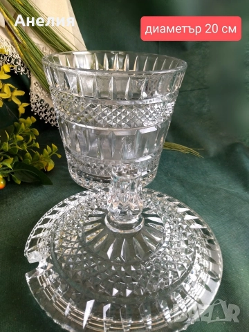 Кристален Бохемия съд с капак , снимка 2 - Други - 52968108