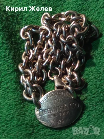 TIFFANY & Co. РАЗКОШНО БУТИКОВО СРЕБЪРНО КОЛИЕ ЧОКЪР ЛАНЕЦ СРЕБРО 925 ТИФАНИ с БЯЛА ПОЗЛАТА 48566, снимка 15 - Колиета, медальони, синджири - 48477005