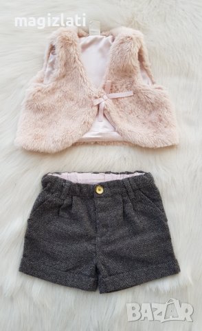 Детски сет H&M пухен елек къси панталони и боти 9-12 месеца, снимка 7 - Жилетки и елечета за бебе - 43388866