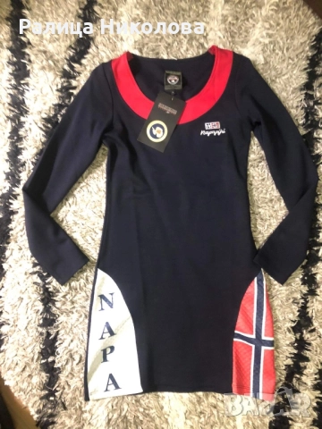 Рокля с дълъг ръкав Napapijri M, снимка 4 - Рокли - 52812690
