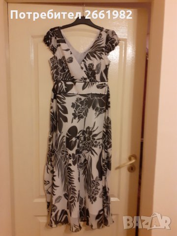 Прекрасна ефирна черно-бяла рокля, снимка 1