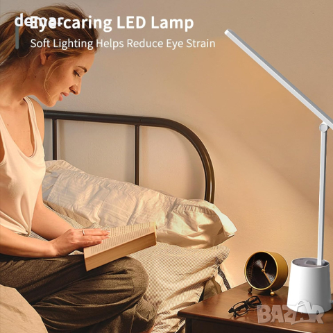 Настолна лампа LONGTOO, 9W димируема LED, 3 режима, 5 цветови температури, снимка 4 - Настолни лампи - 44894948