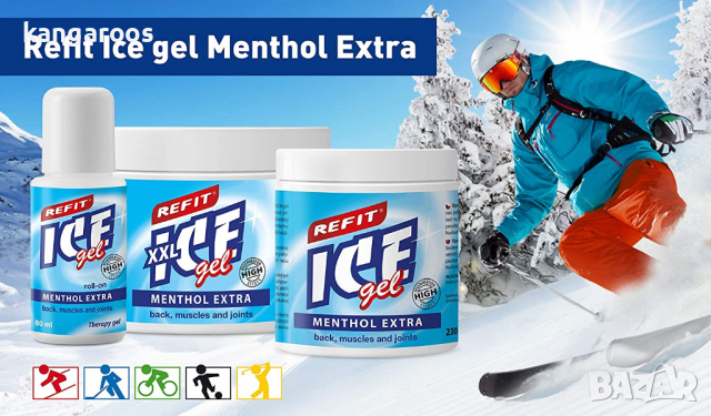 Refit Ice Gel Menthol Extra 80ml. Рол-он – охлаждащ гел при много силна болка с незабавен и дълготра, снимка 4 - Други - 36426789