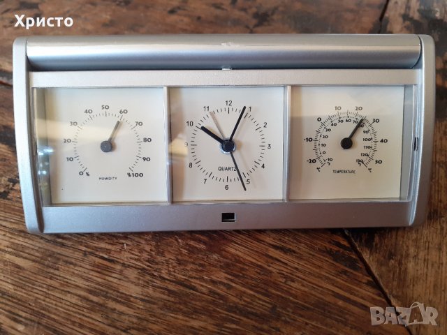 часовник с будилник, термометър и хидрометър за бюро разни, снимка 11 - Други - 13454690