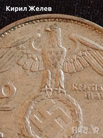 Сребърна монета 2 райхсмарки 1938г. Нацистка Германия Трети Райх с СХВАСТИКА за КОЛЕКЦИЯ 42061, снимка 5 - Нумизматика и бонистика - 43798625