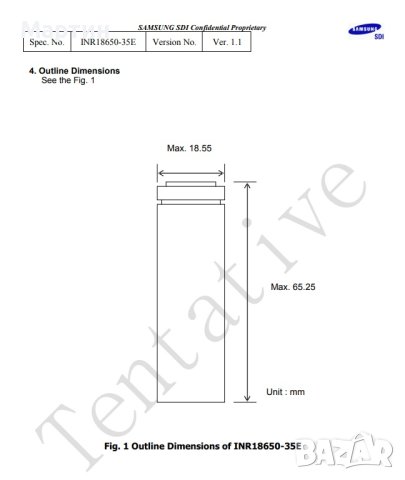Батерия 18650 Samsung 3500mah 10A литиево йонна - НОВА, снимка 13 - Друга електроника - 43982340