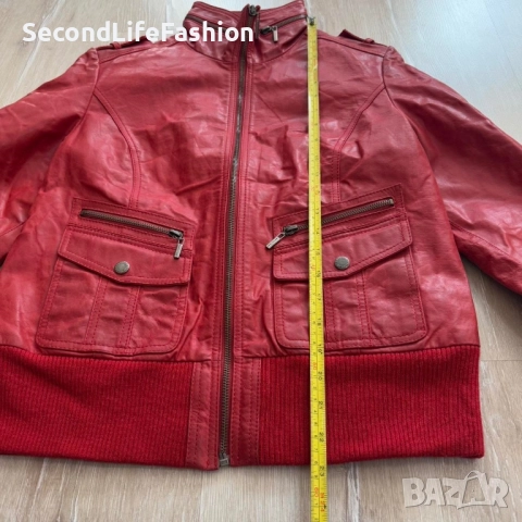 Дамско кожено яке Tom Tailor Vintage размер М, снимка 4 - Якета - 52598697