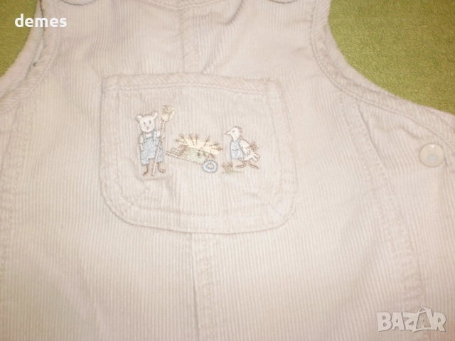 Бебешки гащеризан Н&М от кадифе, ръст 62, снимка 8 - Панталони и долнища за бебе - 52014305