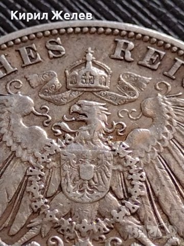 СРЕБЪРНА МОНЕТА 3 марки 1909г. ГЕРМАНСКА ИМПЕРИЯ Вилхелм втори Кайзер на Прусия УНИКАТ 33894, снимка 3 - Нумизматика и бонистика - 39695555