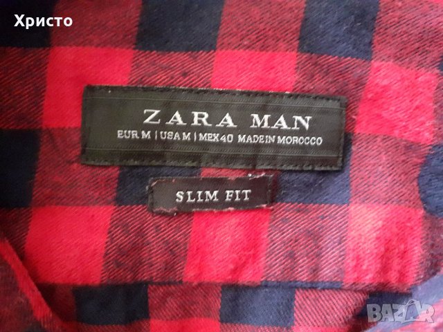 мъжка риза с дълъг ръкав Зара Zara Man, истинска, снимка 3 - Ризи - 32777586
