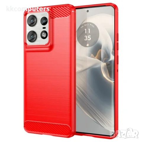 Motorola Edge 50 Pro 5G Удароустойчив Carbon Fiber Калъф и Протектор, снимка 2 - Калъфи, кейсове - 49916394