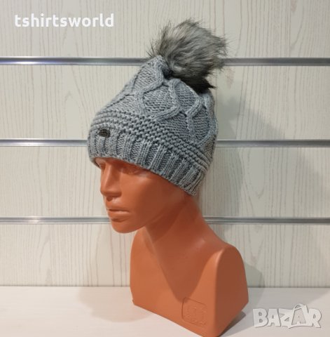 Нова зимна светлосива дамска шапка СилвърСтар с подплата плюш, снимка 10 - Шапки - 35510132