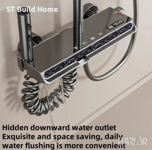 Луксозен Душ "Пиано Клавишна" с Атмосферна Светлина и Дигитален Дисплей, снимка 4 - Душове - 51570465