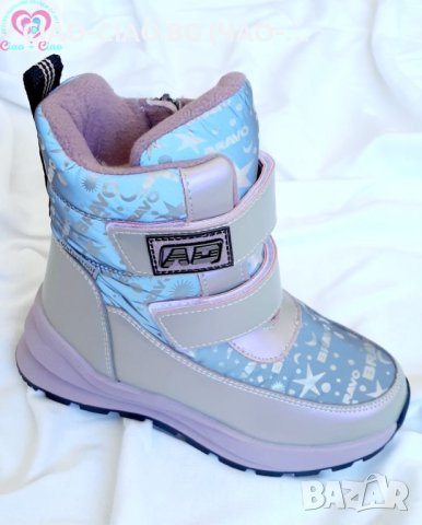 №28-35, Топли и Водоустойчиви Апрески за момиче, лилаво-розови, металик със звездни мотиви TOM.M, снимка 2 - Детски боти и ботуши - 43408679