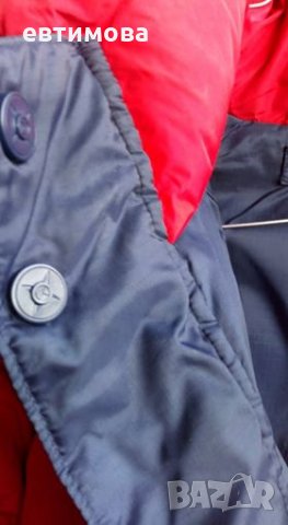 Пухено яке с две лица червено и тъмно синьо, снимка 6 - Якета - 26694241