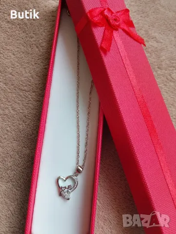 Колие с форма на сърце ❤️  , снимка 4 - Колиета, медальони, синджири - 35640919