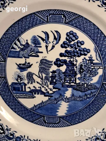 порцеланова чиния Myott син порцелан 23/5, снимка 2 - Чинии - 49341386