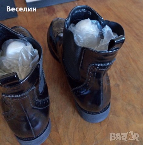 Чисто Нови Черни Дамски Боти Женски Зимни Обувки Ботуши Мода, снимка 7 - Дамски боти - 43411910