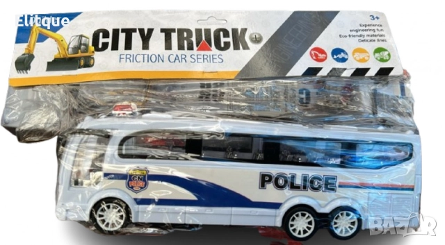 Полицейски автобус с реалистичен дизайн, снимка 5 - Коли, камиони, мотори, писти - 52745100