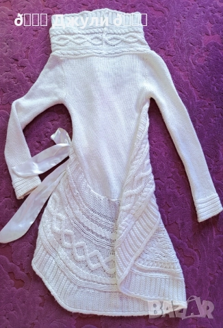 Плетено палто от ангора и сребърна лисица, снимка 8 - Палта, манта - 51679807