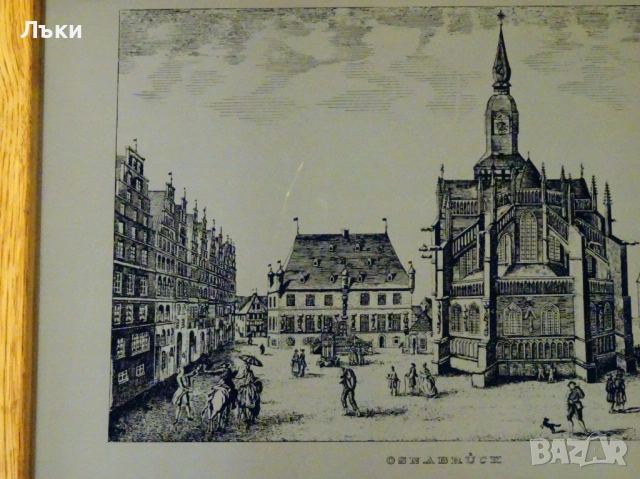 Оригинална литография Grasoli Solingen на стария Osnabrück. , снимка 3 - Антикварни и старинни предмети - 53371076