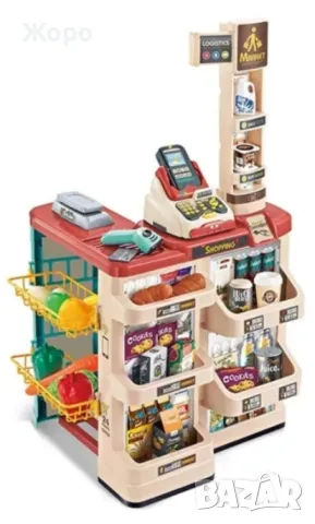 Детски комплект супер маркет със скенер . касов апарат и кантар със звук и светли 48 елемента КН3306, снимка 7 - Образователни игри - 48033746