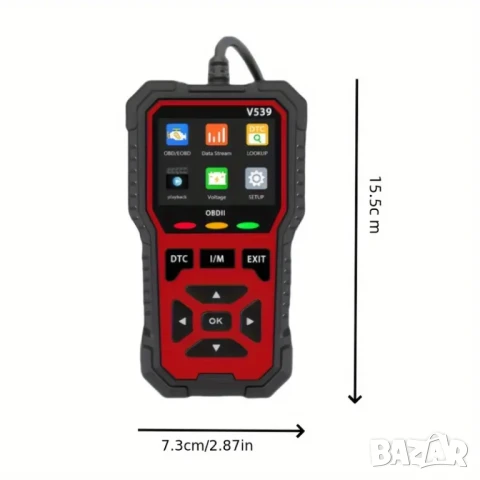 Full OBD2 EOBD автомобилен диагностичен кодочетец V539 , снимка 2 - Аксесоари и консумативи - 50813093