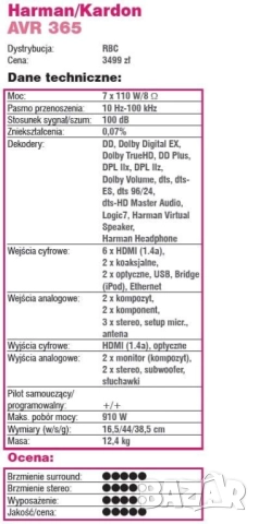 Ресивер 7.1 от висок клас - Harman Kardon AVR 365 + подарък HK Blu-ray player, снимка 3 - Ресийвъри, усилватели, смесителни пултове - 52942693