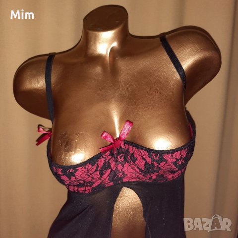 KEER AWAY 75 D К-т черна къса нощница с отворена чашка за повдигане на бюста и прашка, снимка 5 - Корсети, бюстиета, топове - 34881065