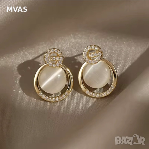 Нови дамски обеци кръгли златисти, снимка 2 - Обеци - 52582751