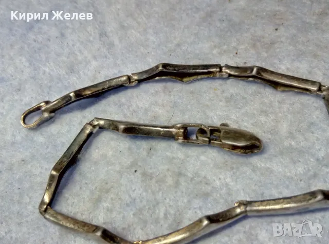 СТАРА СРЕБЪРНА ГРИВНА ПАТИНИРАНО СРЕБРО 925 РЪЧНА ВИНТИДЖ АРТ ИЗРАБОТКА 44370, снимка 3 - Гривни - 49757294