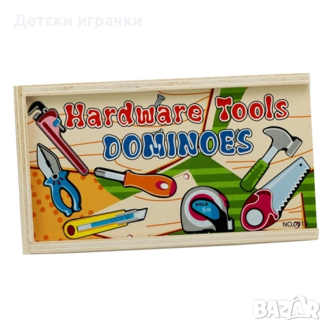 Дървено домино с инструменти и цифри , снимка 4 - Образователни игри - 52632097