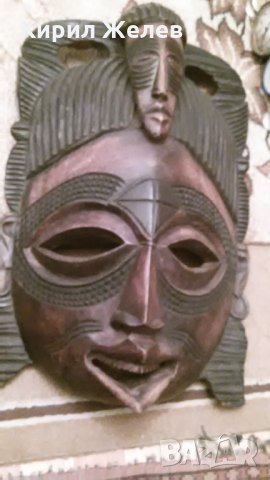 Маска стара голяма африканска МАХАГОН Ръчна ФУДОЖЕСТВЕНА МАЙСТОРСКА ТРАДИЦИОННА ИЗРАБОТКА 456654 
