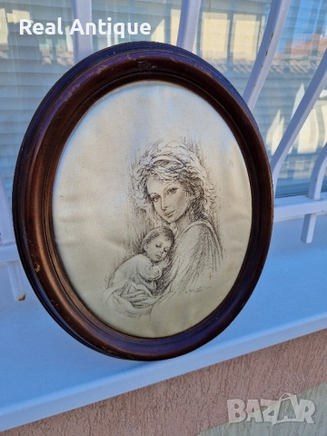 Чудесна италианска авторска картина върху коприна- Джузепе Тарантино , снимка 4 - Картини - 51470945