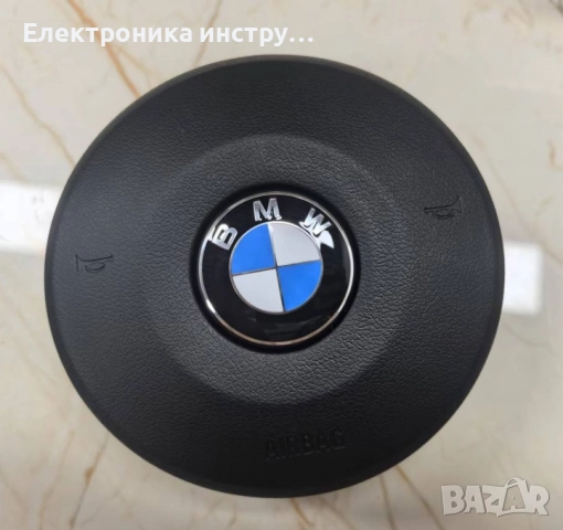 ME13 BMW M Sport кожен мултифункционален волан – синя маркировка, пера и трицветен шев – F-серия + A, снимка 2 - Аксесоари и консумативи - 51664471
