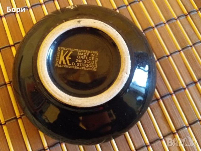 Порцеланов пепелник  GREECE 24K GOLD D.STRIGOS, снимка 9 - Други ценни предмети - 27913049