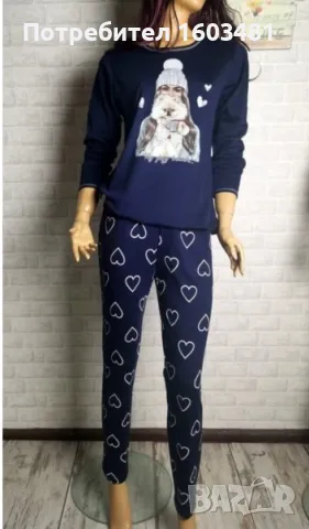 Дамска пижама с коледна апликация на Ива Текс - интерлог безплатна доставка до офис на Спиди, снимка 1