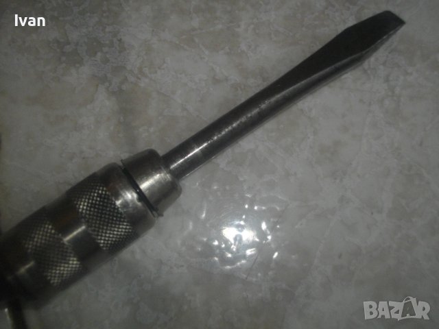 Smalcalda-DDR-Старо Качество ГДР-Голяма 325мм Реверсивна Бутална Автоматична Отвертка-Накрайник Прав, снимка 6 - Отвертки - 43325934