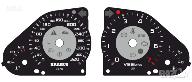 Циферблати километраж Мерцедес Mercedes AMG BRABUS Брабус W463 W203 W211 W140 W124 W126 g lcass , снимка 1