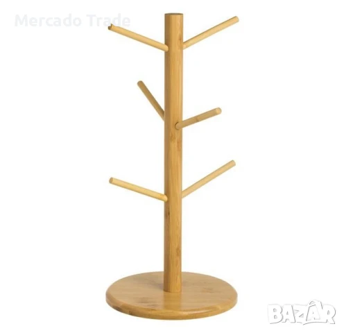 Поставка за чаши Mercado Trade, Дърво, Кафяв, снимка 2 - Органайзери - 51351268
