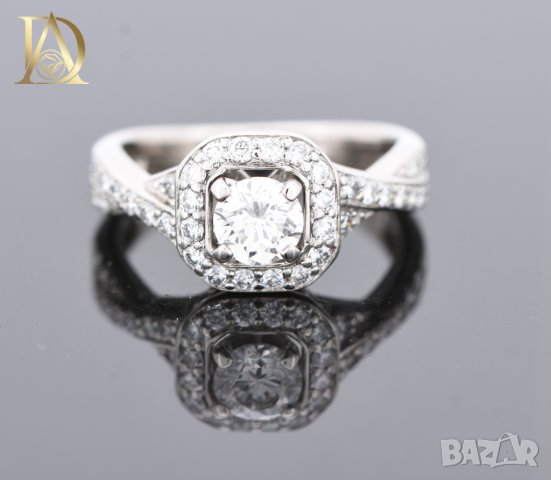 Нов Златен Пръстен с 0.90кт Естествени Диаманти