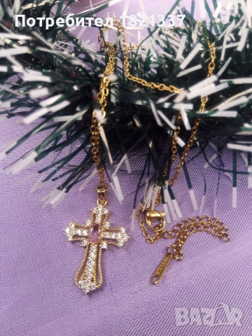 Дамско колие с кръст , снимка 7 - Колиета, медальони, синджири - 53167845