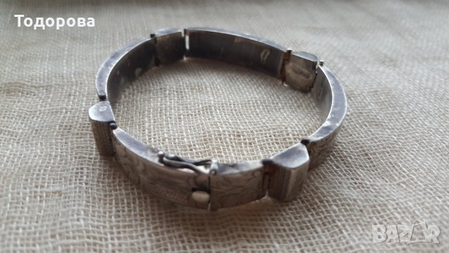 Сребърна старинна гривна, снимка 5 - Антикварни и старинни предмети - 28389648