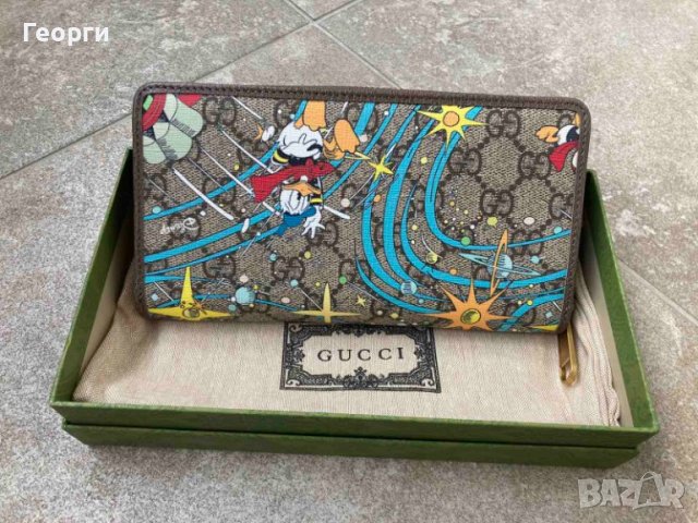 Gucci Disney Оригинално Supreme Канвас / Кожено портмоне Гучи лого GG, снимка 4 - Портфейли, портмонета - 38410581