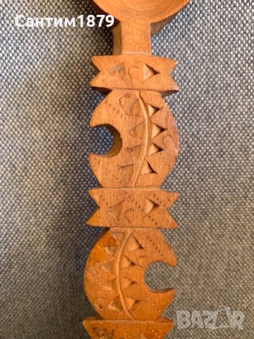 Красива дървена резбована етно българска лъжица, снимка 2 - Други ценни предмети - 43983740