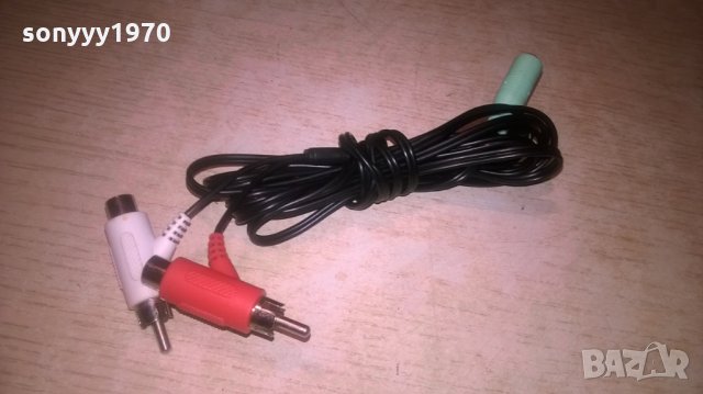 кабел-2.2м с преход м/ж чинчове към букса за жак 3.5мм