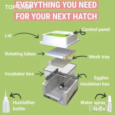 Инкубатор автоматичен Okköbi OBI-12 Инкубатор, снимка 6 - Други стоки за животни - 49157010