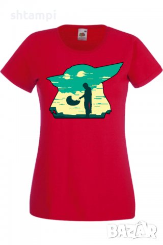 Дамска тениска Star Wars mandalorian baby yoda 1,Филм,Игра,superhero,Изненада,Подарък,Повод,, снимка 3 - Тениски - 37731813