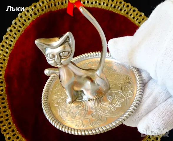 Посребрена фигура Котка,бижутерка. , снимка 5 - Антикварни и старинни предмети - 48295734